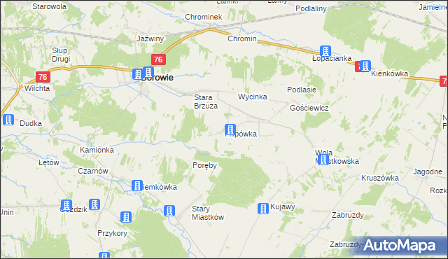 mapa Filipówka gmina Borowie, Filipówka gmina Borowie na mapie Targeo