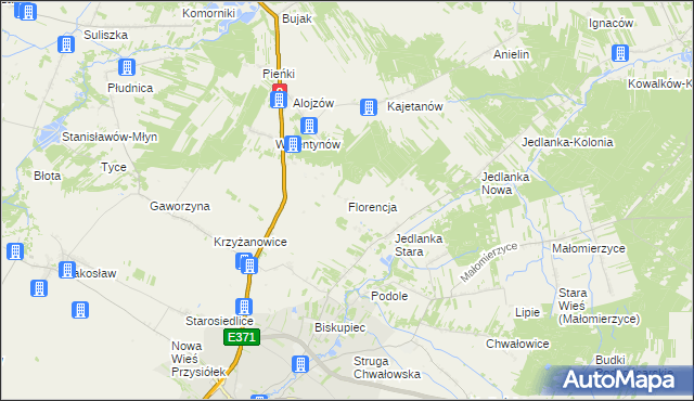 mapa Florencja gmina Iłża, Florencja gmina Iłża na mapie Targeo