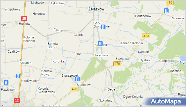 mapa Florentyna, Florentyna na mapie Targeo