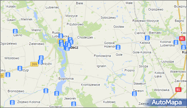 mapa Florkowizna, Florkowizna na mapie Targeo