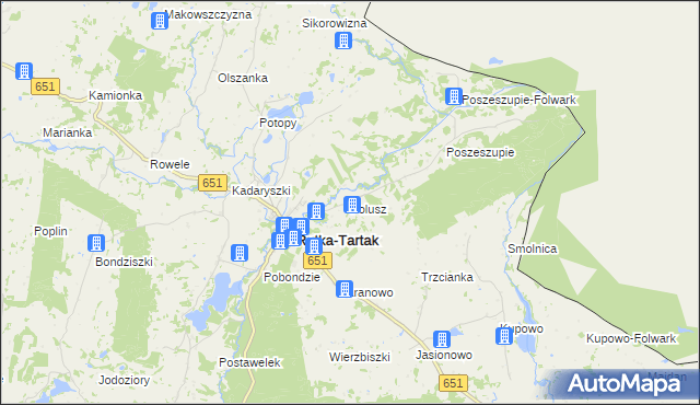 mapa Folusz gmina Rutka-Tartak, Folusz gmina Rutka-Tartak na mapie Targeo