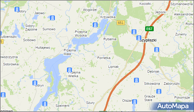 mapa Fornetka, Fornetka na mapie Targeo