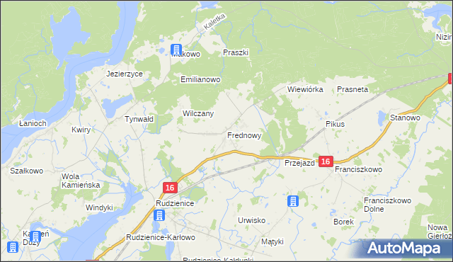 mapa Frednowy, Frednowy na mapie Targeo