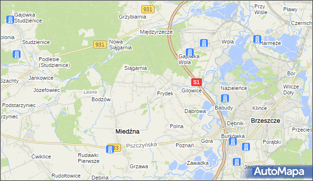 mapa Frydek, Frydek na mapie Targeo