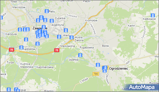 mapa Fugasówka, Fugasówka na mapie Targeo