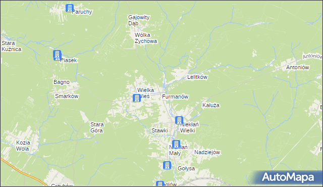 mapa Furmanów, Furmanów na mapie Targeo