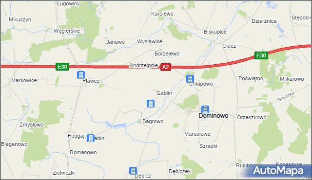 mapa Gablin, Gablin na mapie Targeo