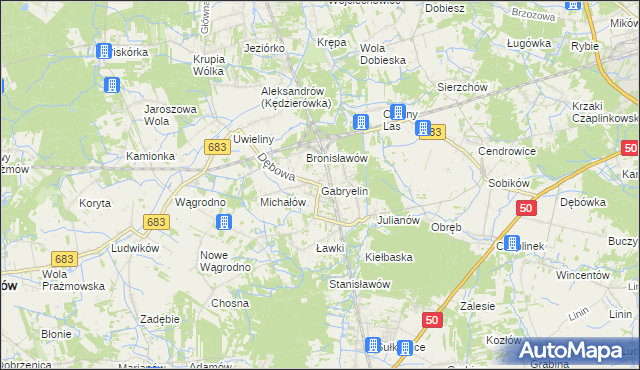 mapa Gabryelin, Gabryelin na mapie Targeo