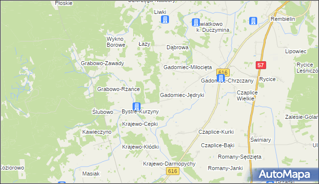 mapa Gadomiec-Jędryki, Gadomiec-Jędryki na mapie Targeo