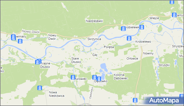 mapa Gaj gmina Przytoczna, Gaj gmina Przytoczna na mapie Targeo