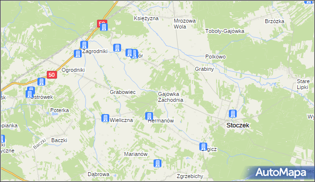 mapa Gajówka Zachodnia, Gajówka Zachodnia na mapie Targeo