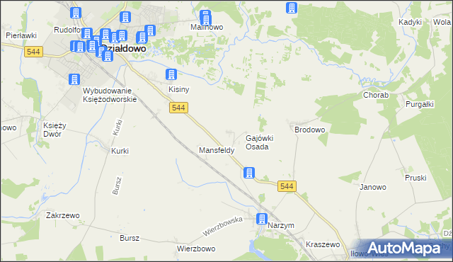 mapa Gajówki, Gajówki na mapie Targeo