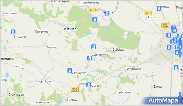 mapa Gałązczyce, Gałązczyce na mapie Targeo