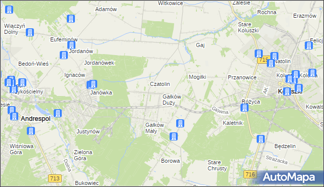 mapa Gałków Duży, Gałków Duży na mapie Targeo
