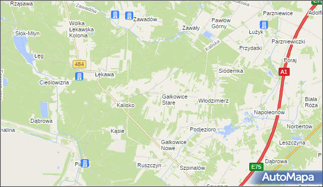 mapa Gałkowice Stare, Gałkowice Stare na mapie Targeo