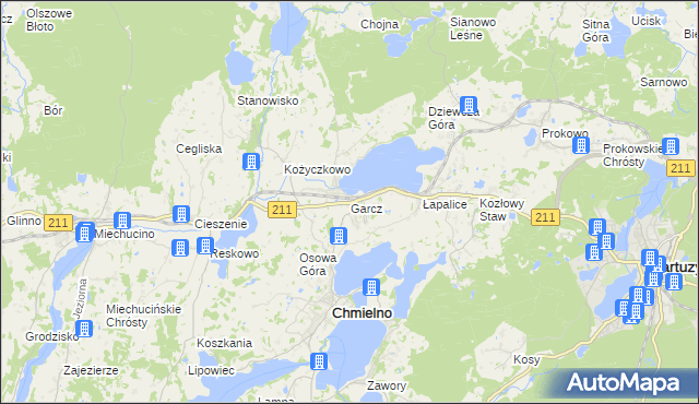mapa Garcz, Garcz na mapie Targeo