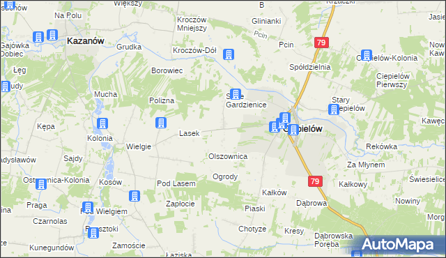 mapa Gardzienice-Kolonia, Gardzienice-Kolonia na mapie Targeo