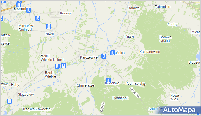 mapa Garnek gmina Kłomnice, Garnek gmina Kłomnice na mapie Targeo