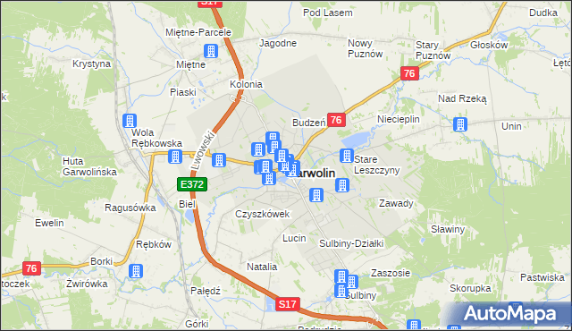mapa Garwolin, Garwolin na mapie Targeo