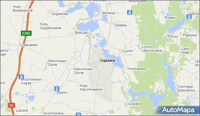 mapa Gąsawa, Gąsawa na mapie Targeo