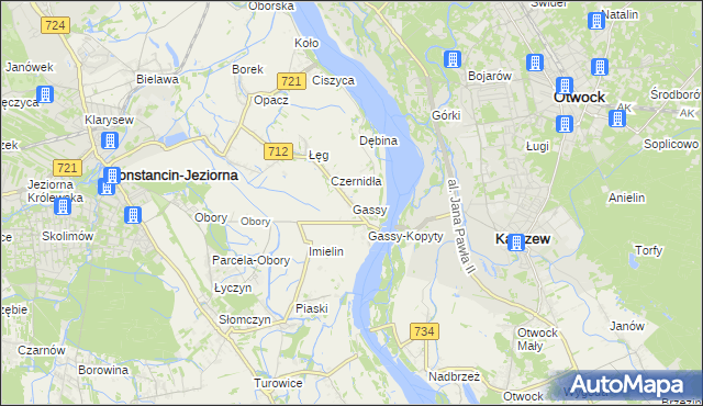 mapa Gassy, Gassy na mapie Targeo