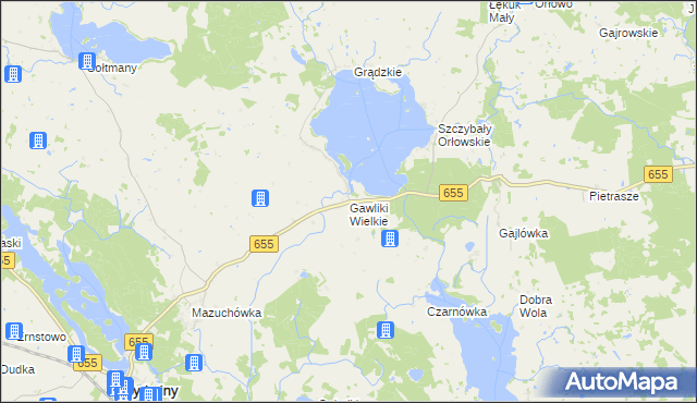 mapa Gawliki Wielkie, Gawliki Wielkie na mapie Targeo