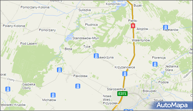 mapa Gaworzyna, Gaworzyna na mapie Targeo