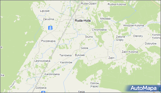 mapa Gdola, Gdola na mapie Targeo