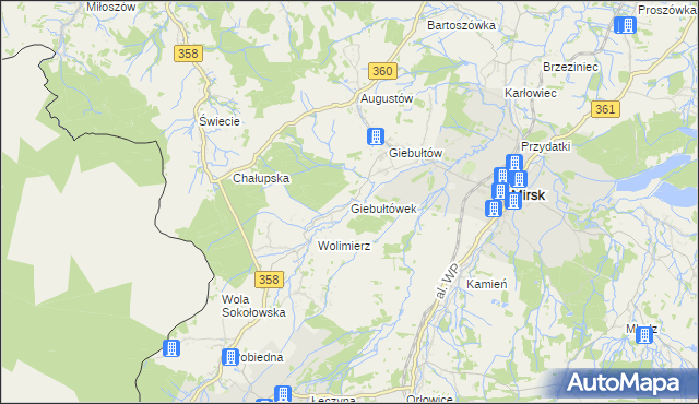 mapa Giebułtówek, Giebułtówek na mapie Targeo