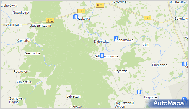 mapa Gilbowszczyzna, Gilbowszczyzna na mapie Targeo