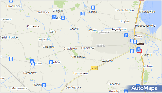 mapa Głaniszew, Głaniszew na mapie Targeo