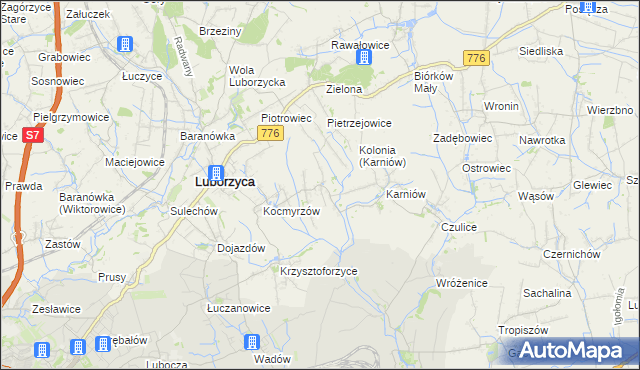 mapa Głęboka gmina Kocmyrzów-Luborzyca, Głęboka gmina Kocmyrzów-Luborzyca na mapie Targeo