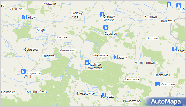 mapa Głębowice gmina Wińsko, Głębowice gmina Wińsko na mapie Targeo