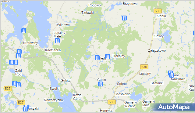 mapa Ględy gmina Łukta, Ględy gmina Łukta na mapie Targeo