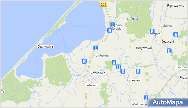 mapa Gleźnowo, Gleźnowo na mapie Targeo