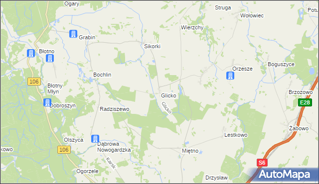 mapa Glicko, Glicko na mapie Targeo