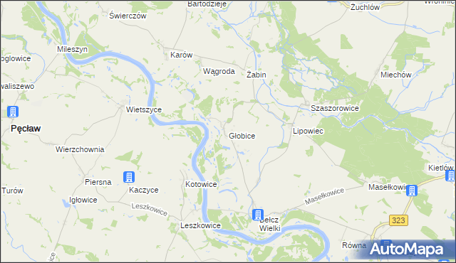 mapa Głobice, Głobice na mapie Targeo