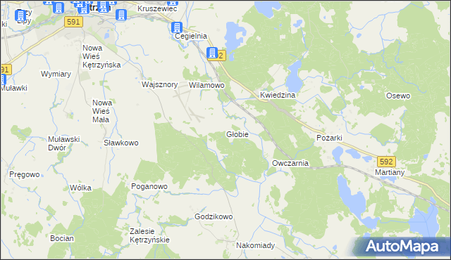 mapa Głobie, Głobie na mapie Targeo