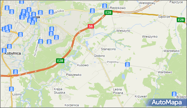 mapa Głobino, Głobino na mapie Targeo