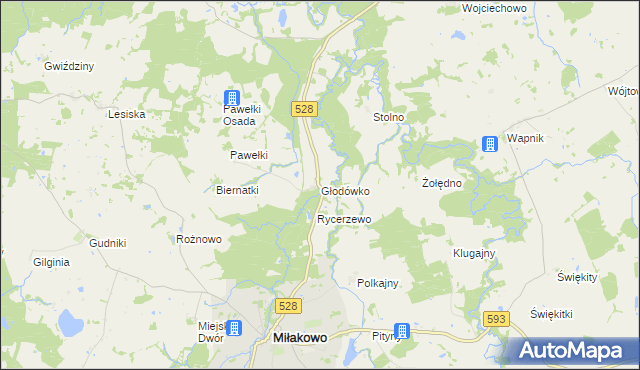 mapa Głodówko, Głodówko na mapie Targeo