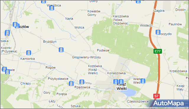 mapa Głogowiany-Stara Wieś, Głogowiany-Stara Wieś na mapie Targeo