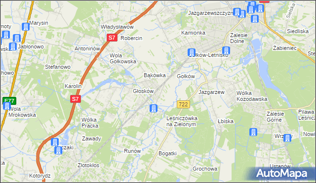 mapa Głosków-Letnisko, Głosków-Letnisko na mapie Targeo