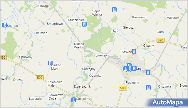 mapa Głowbity, Głowbity na mapie Targeo