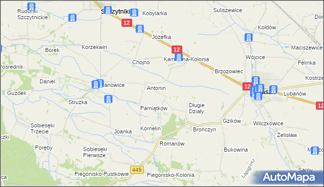 mapa Główczyn gmina Szczytniki, Główczyn gmina Szczytniki na mapie Targeo