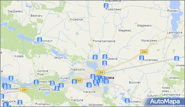 mapa Główienka, Główienka na mapie Targeo