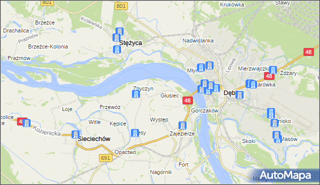 mapa Głusiec, Głusiec na mapie Targeo