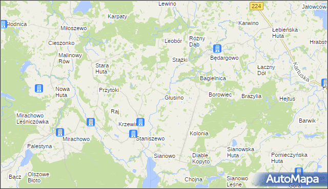 mapa Głusino, Głusino na mapie Targeo
