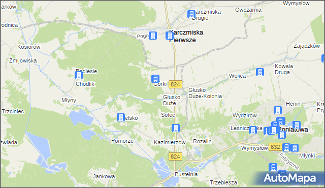 mapa Głusko Duże, Głusko Duże na mapie Targeo