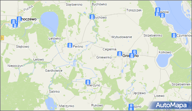 mapa Gniewinko, Gniewinko na mapie Targeo