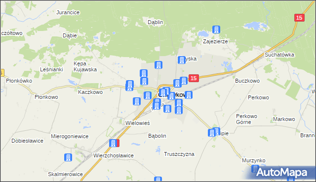 mapa Gniewkowo powiat inowrocławski, Gniewkowo powiat inowrocławski na mapie Targeo